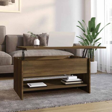 Table basse Table d'appoint pour Salon Chambre - Chêne marron 80x50x40 cm Bois d'ingénierie BV111059 - BonneVie (1/5)