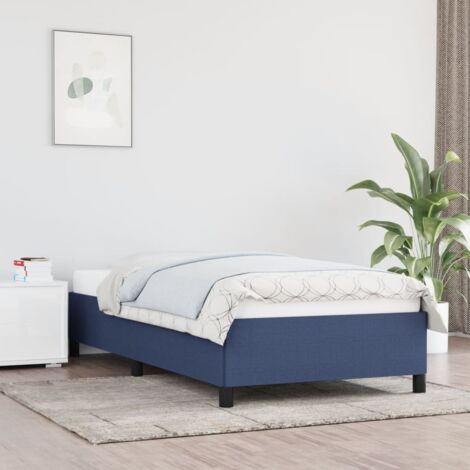 Lit simple pour adulte Cadre de lit - Bleu 90x190 cm Tissu BV937683 - BonneVie (1/5)