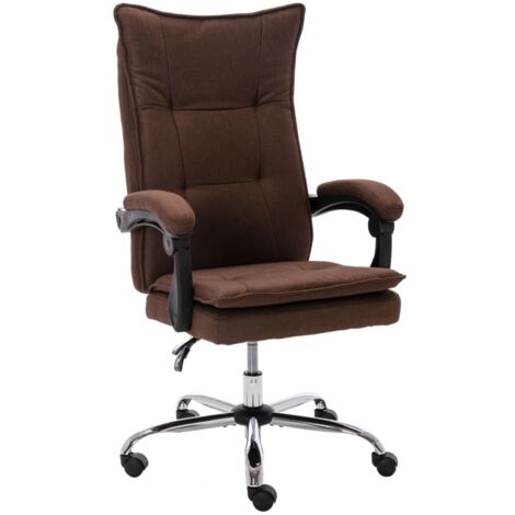 Chaise de bureau Fauteuil gamer - Chaise d'ordinateur Marron Tissu BonneVie-50403 (1/5)