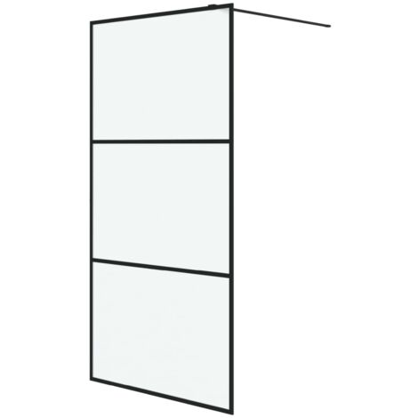 Paroi de douche Paroi de baignoire - Noir 100x195 cm Verre ESG dépoli BV310658 - BonneVie