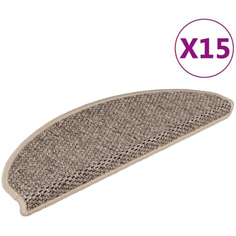 Lot de 15 Tapis d'escalier autocollants - Tapis de marche pour Enfants, Aînés et Animaux 65x25 cm Beige foncé BV190599 - BonneVie (1/5)