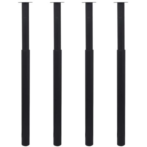 Lot de 4 Pieds de table télescopiques Pieds De Meuble Noir 710 mm - 1100 mm BV572574 - BonneVie (1/5)