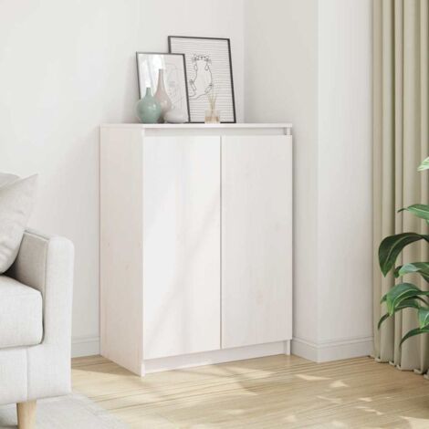 Buffet - Armoire de rangement Enfilade Blanc 60x36x84 cm Bois de pin massif BV121364 - BonneVie (1/5)