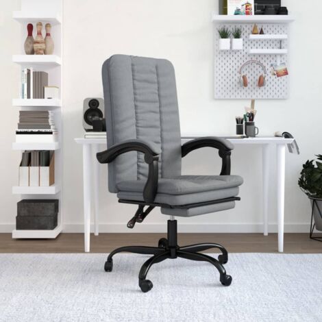 Chaise de bureau inclinable Fauteuil gamer - Chaise d'ordinateur Gris clair Tissu BonneVie-20289 (1/5)