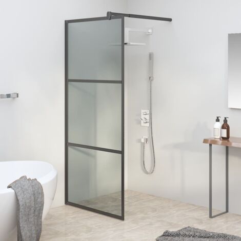 Paroi de douche - Paroi de baignoire Moderne 90x195 cm Verre ESG foncé Noir BV803649 - BonneVie (1/5)