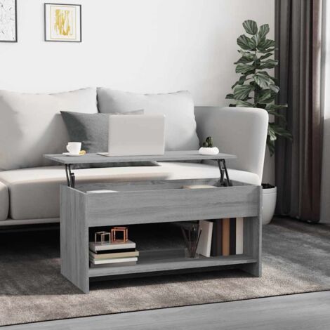 Table basse Table d'appoint pour Salon Chambre - Sonoma gris 102x50x52,5 cm Bois d'ingénierie BV559678 - BonneVie (1/5)