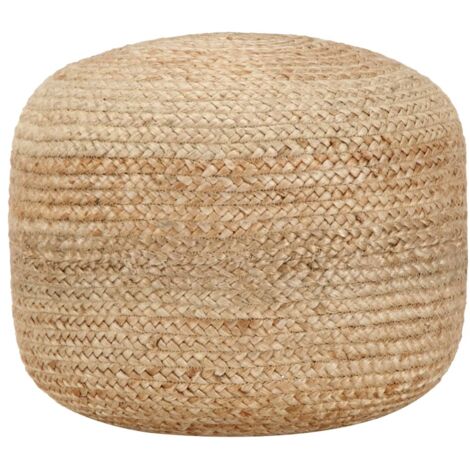 Pouf Design fait à la main - Fauteuil Repose-Pieds pour Salon ou Chambre Bas 45 x 30 cm Jute BV232873 - BonneVie (1/4)