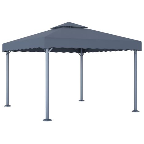 Tonnelle de Jardin Tente de réception - Rapide à Installer 300x300 cm Anthracite Aluminium BV702502 - BonneVie (1/3)