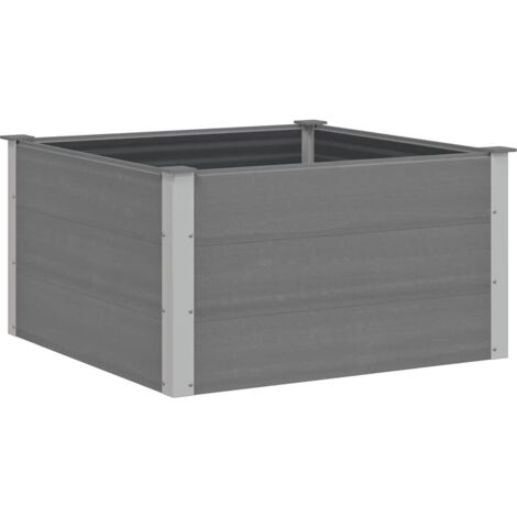 Jardinière de jardin - Balconnière à fleurs Lit surélevé de jardin WPC 100x100x54 cm Gris BV922204 - BonneVie (1/5)