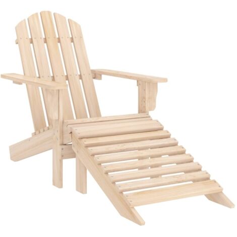 Chaise de jardin - Chaise d'extérieur pour terrasse/jardin Adirondack avec pouf Bois de sapin solide BV673887 - BonneVie (1/5)