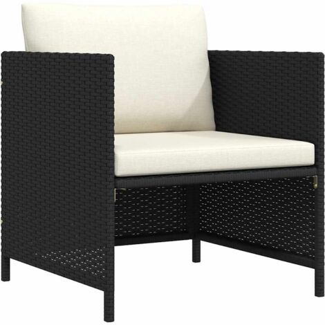 Canapé de jardin Canapé relax - Banc de jardin avec coussins Noir Résine tressée BV735444 - BonneVie (1/4)