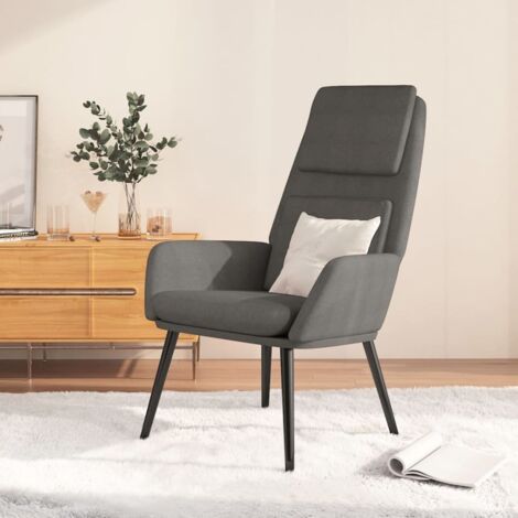 Chaise de relaxation Fauteuil relax - Gris clair Tissu BonneVie-82474 (1/5)