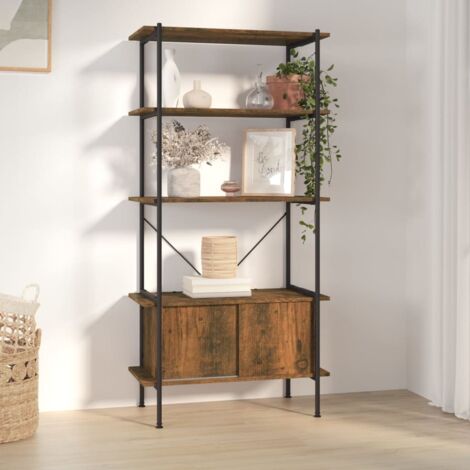 Étagère à 5 niveaux armoire Étagère de Rangement - Armoire de Rangement 80x40x163cm Acier bois d'ingénierie BV708642 - BonneVie (1/5)