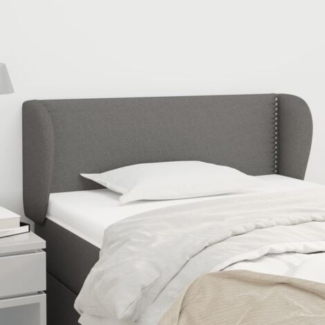 Tête de lit avec oreilles Style Classique Armoire de lit - Gris foncé 83x23x78/88 cm Tissu BV521932 - BonneVie (1/5)