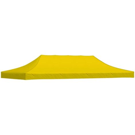 Toit de tente de réception Rapide à Installer Tonnelle Tente Pavillon - 6x3 m Jaune 270 g/m² BV153314 - BonneVie (1/5)