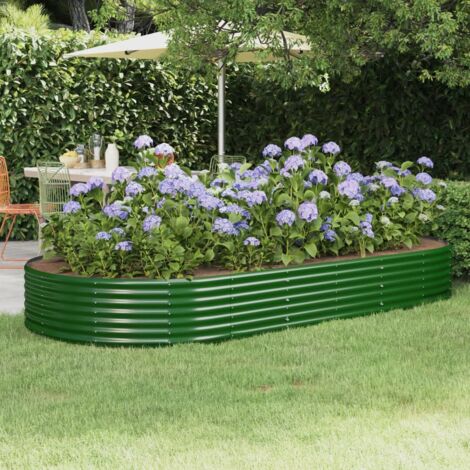 Jardinière - Balconnière à fleurs Acier enduit de poudre 296x140x36 cm Vert BV499467 - BonneVie (1/5)