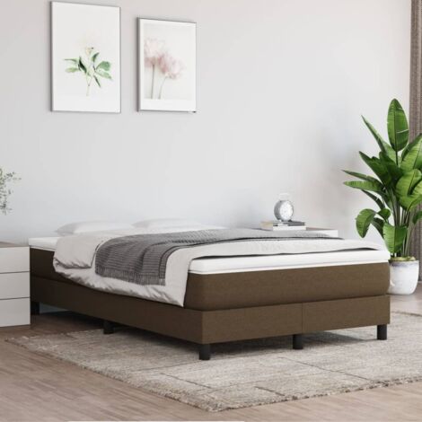 Sommier à ressorts de lit - Sommier pour Adulte et Enfant - Marron foncé 120x200 cm Tissu BV966587 - BonneVie (1/5)