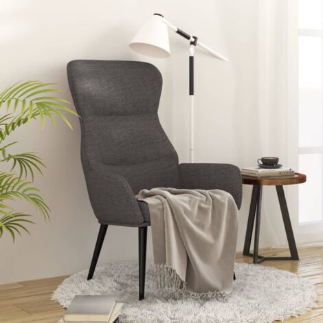 Chaise de relaxation Fauteuil relax - Gris foncé Tissu BonneVie-15058 (1/5)