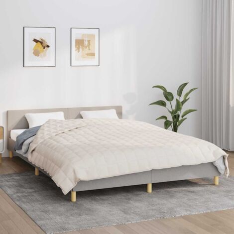 Couverture lestée - Style Contemporain Crème clair 220x235 cm 11 kg Tissu BV184258 - BonneVie (1/5)