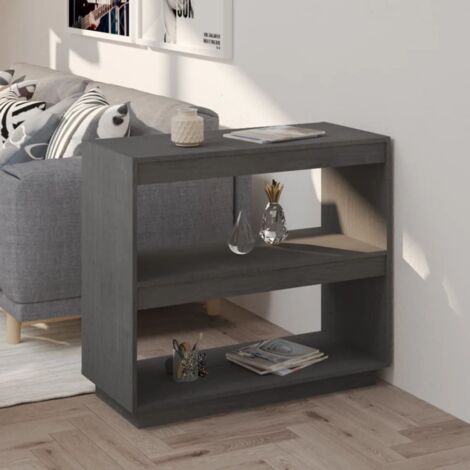 Bibliothèque Étagère de Rangement - pour Bureau Salon Chambre Cuisine Gris 80x35x71 cm Bois de pin massif BV246954 - BonneVie (1/5)