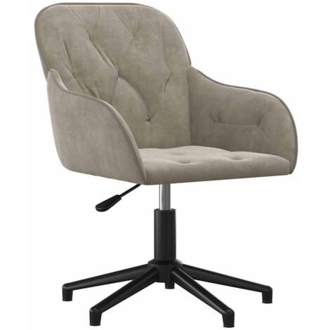 Chaise de bureau pivotante Fauteuil gamer - Chaise d'ordinateur Gris clair Velours BV458125 - BonneVie (1/5)