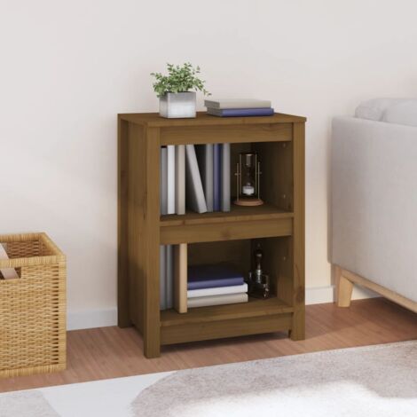 Bibliothèque Étagère de Rangement - pour Bureau Salon Chambre Cuisine Marron miel 50x35x68 cm Bois de pin massif BV290337 - BonneVie (1/5)