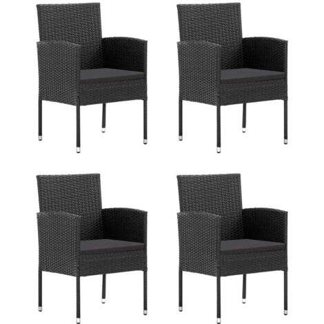 Ensemble Table et Chaise de Jardin 5 pcs - Ensemble de salle à manger de jardin Noir BV964869 - BonneVie (1/5)