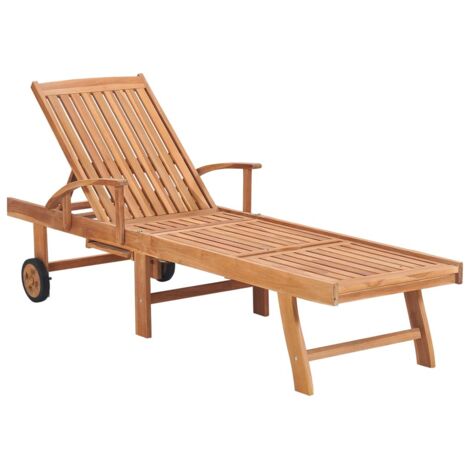 Bain de soleil Chaise de jardin Transat de jardin - avec coussin vert vif Bois de teck solide BV181712 - BonneVie (1/5)