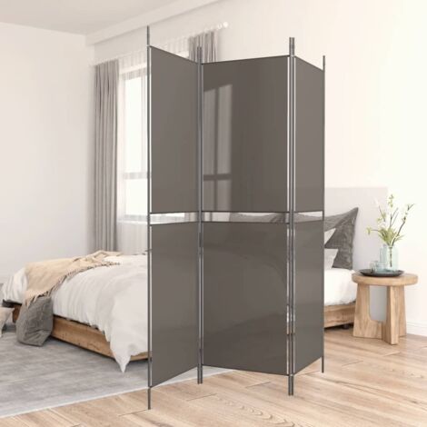 Paravent Cloison de séparation 3 panneaux - Séparateur de Jardin Anthracite 150x220 cm Tissu BV215268 - BonneVie