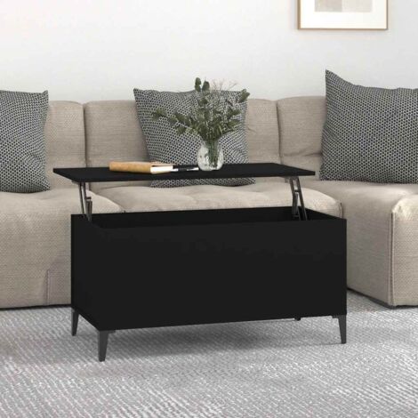 Table basse Table d'appoint pour Salon Chambre - Noir 90x44,5x45 cm Bois d'ingénierie BV909141 - BonneVie (1/5)
