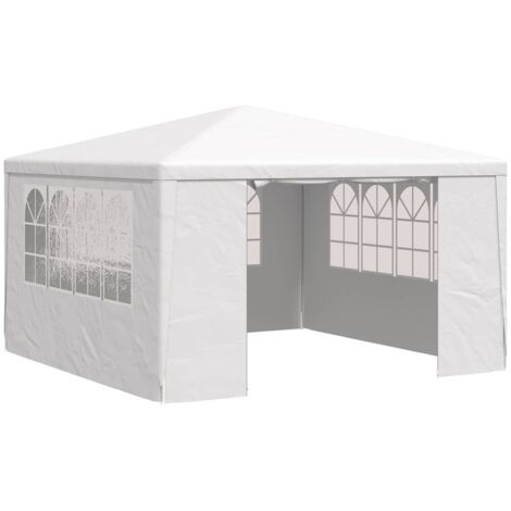 Tente de réception Tonnelle de Jardin - Rapide à Installer avec parois latérales 4x4 m Blanc 90 g/m² BV290175 - BonneVie (1/5)