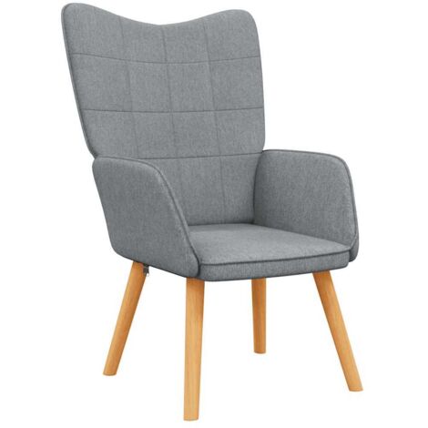 Chaise de relaxation Fauteuil relax - Gris clair Tissu BonneVie-25474 (1/5)