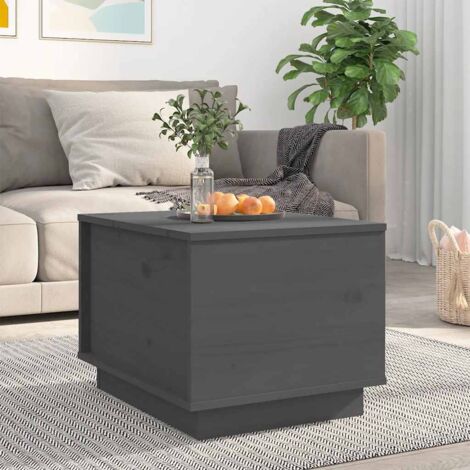 Table basse Table d'appoint pour Salon Chambre - Gris 40x50x35 cm Bois massif de pin BV856915 - BonneVie (1/5)