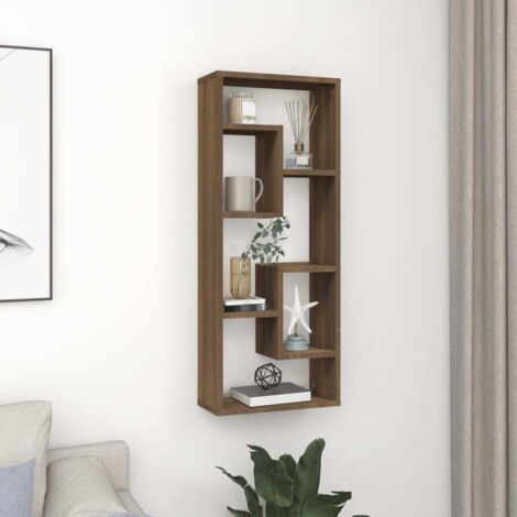 Étagère murale Étagère de Rangement - Meuble de rangement Chêne marron 36x16x90 cm Bois d'ingénierie BV102578 - BonneVie (1/5)