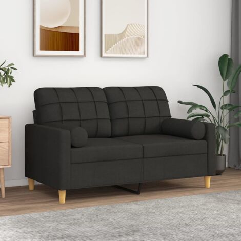 Lot de 2 Coussins décoratifs Moderne - Coussins Déco Noir Ø15x50 cm Tissu BV583869 - BonneVie (1/5)