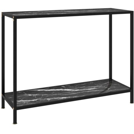 Console Table d'appoint - Meuble d'entrée Noir 100x35x75 cm Verre trempé BV386507 - BonneVie (1/5)