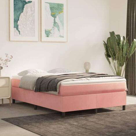 Sommier à ressorts de lit - Sommier pour Adulte et Enfant - Rose 140x190 cm Velours BV515380 - BonneVie (1/5)