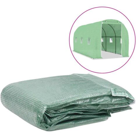 Couverture de remplacement de serre Pour Serre de Jardin - (9 m²) 200x450x200 cm Vert BV839509 - BonneVie (1/3)