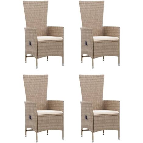 Ensemble Table et Chaise de Jardin 5 pcs - Ensemble de salle à manger de jardin Beige BV747826 - BonneVie (1/5)