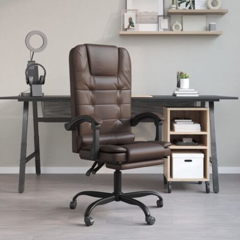 Fauteuil Relax inclinable Fauteuil de massage - Fauteuil de bureau Marron Similicuir BV416010 - BonneVie (1/5)