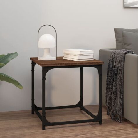 Table d'appoint et bout de canapé - Table Café Chêne marron 40x40x40 cm Bois d'ingénierie BV897885 - BonneVie (1/5)