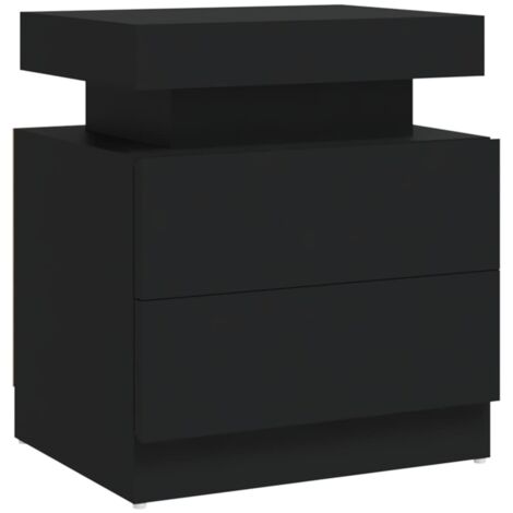 Table de chevet - Bout de Canapé Armoire De Rangement Noir 45x35x52 cm Aggloméré BV921065 - BonneVie (1/5)