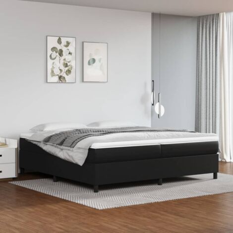 Sommier à ressorts de lit - Sommier pour Adulte et Enfant - Noir 200x200 cm Similicuir BV455252 - BonneVie (1/5)