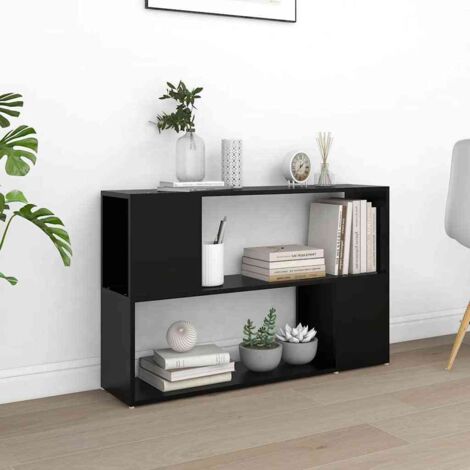 Bibliothèque Étagère de Rangement - pour Bureau Salon Chambre Cuisine Noir 100x24x63 cm Aggloméré BV812751 - BonneVie (1/5)