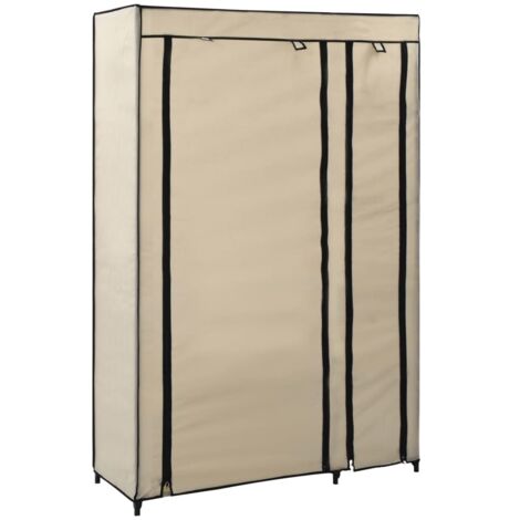 Garde-robe Meuble de Rangement - Style Contemporain pliable Crème 110x45x175 cm Tissu BV702762 - BonneVie (1/5)