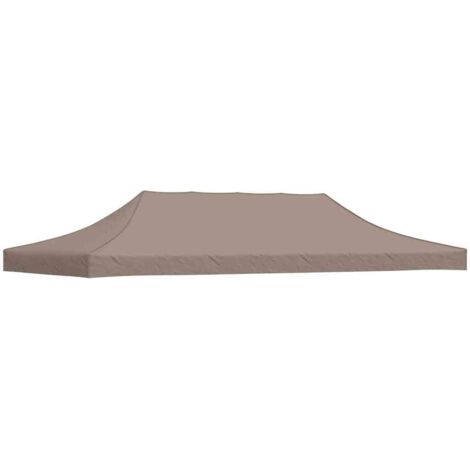 Toit de tente de réception Rapide à Installer Tonnelle Tente Pavillon - 6x3 m Taupe 270 g/m² BV880590 - BonneVie (1/5)