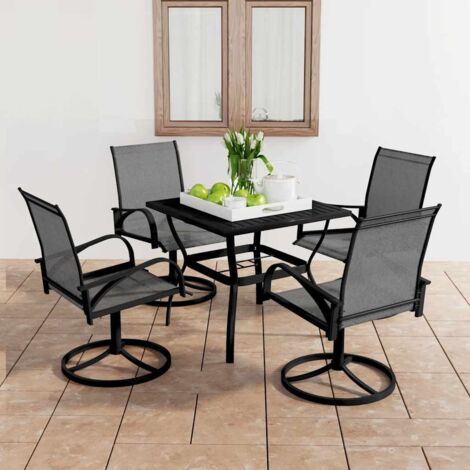 Ensemble Table et Chaise de Jardin 5 pcs - Ensemble de salle à manger de jardin Textilène et acier BV751363 - BonneVie (1/5)