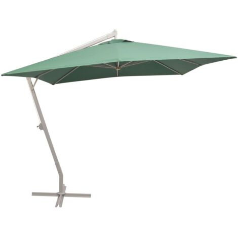 Parasol - Parasol déporté Parasol de Jardin 300 x 300 cm Poteau en Aluminium Vert BV714079 - BonneVie (1/5)