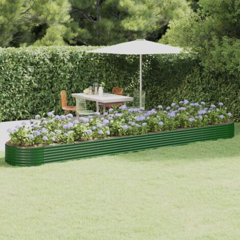 Jardinière - Balconnière à fleurs Acier enduit de poudre 544x100x36 cm Vert BV612952 - BonneVie (1/5)