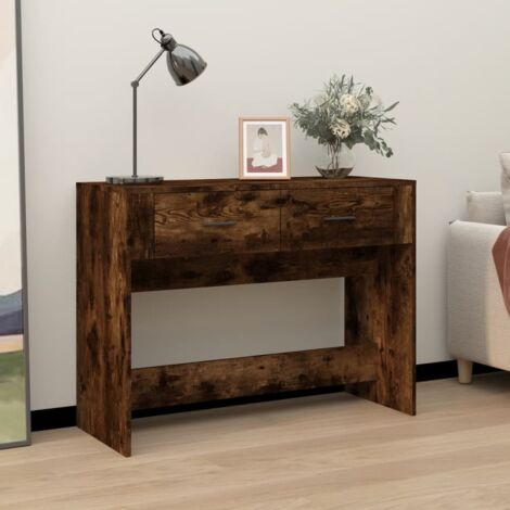 Console Table d'appoint - Meuble d'entrée Chêne fumé 100x39x75 cm Bois d'ingénierie BV167700 - BonneVie (1/5)